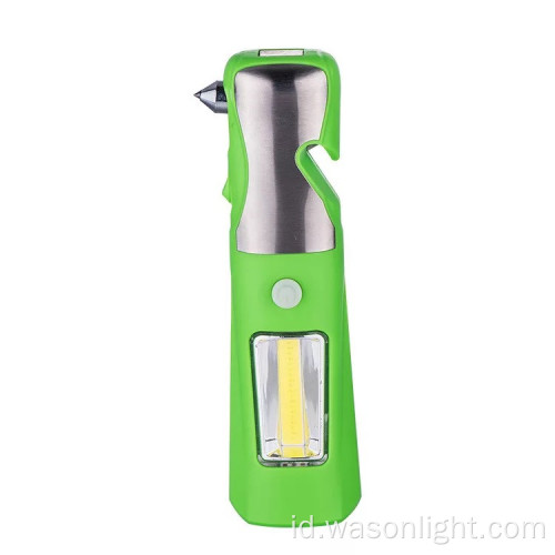Warna OEM Outdoor Survival Kit Hammer+Knife+Hook Darurat Multi Alat LED Lampu Senter Magnetik Obor Lampu